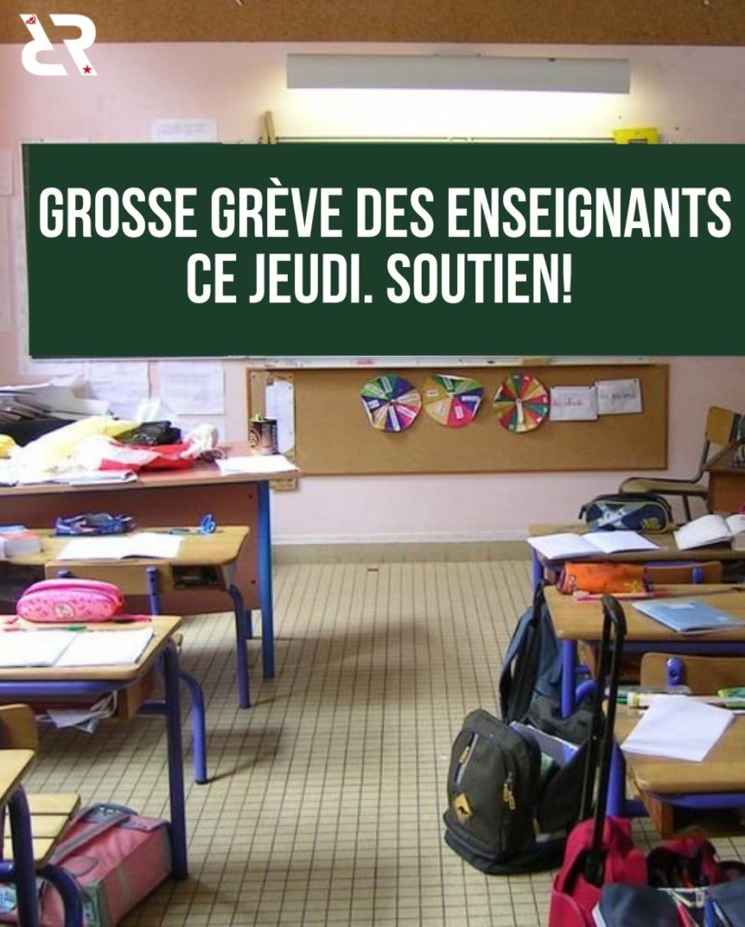 Grosse grève des enseignants ce jeudi. Soutien !