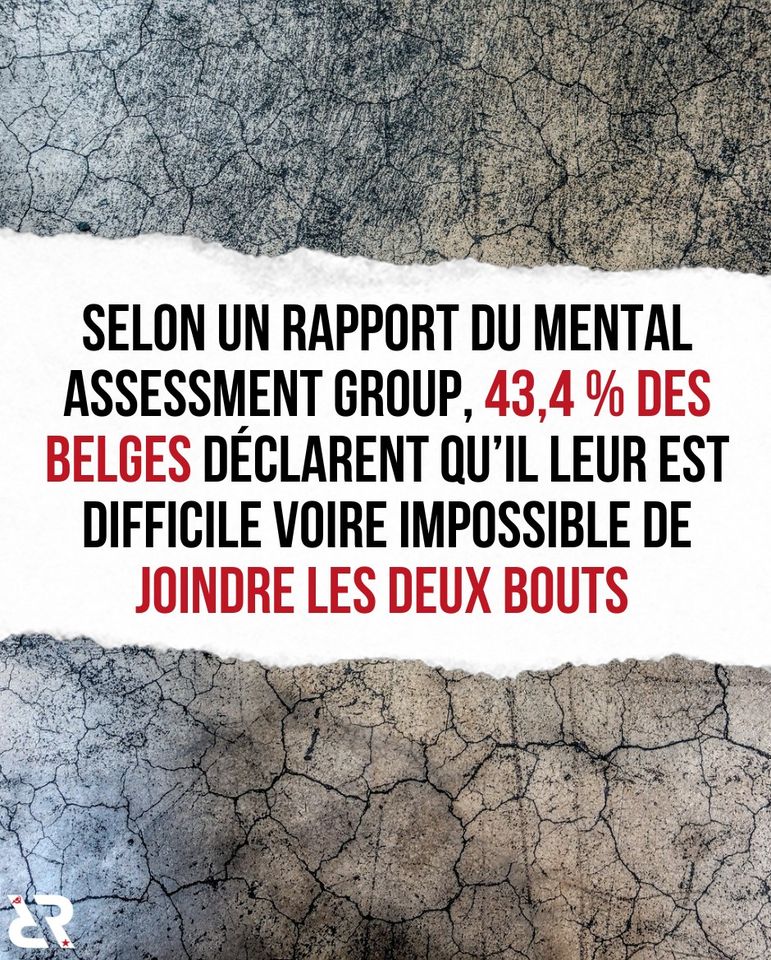 Selon un rapport du Mental Assessment Group, 43,4% des Belges déclarent qu'il leur est difficile voire impossible de joindre les deux bouts.