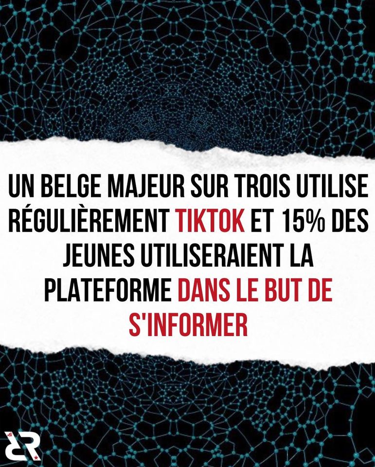Un Belge majeur sur trois utilise régulièrement TikTok et 15% des jeunes utiliseraient la plateforme dans le but de s'informer.