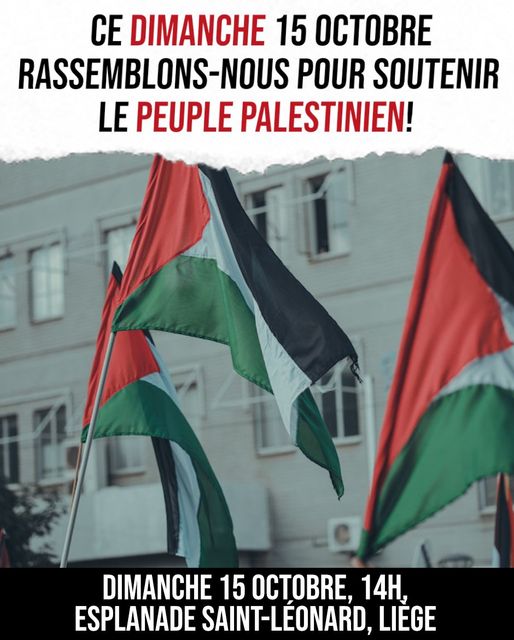 Ce dimanche 15 octobre, rassemblons-nous pour soutenir le peuple palestinien !